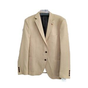 Men's 56 MCR Moda Crise Textured Blazer Sport Coat Mustard Tan NEW $400 Jacket